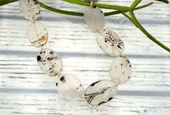 Montana Moss Agate 22-27mm oval flats beads (ETB00995)