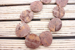 Matte Sonoran Dendrite Rhyolite 32.5-40mm freeform beads (ETB00862)