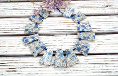 Rare K2 Blue trapezoid beads (ETB01087)