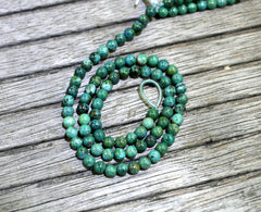 Natural Amazing blue Peruvian Chrysocolla 5-6mm round beads (ETB00970)