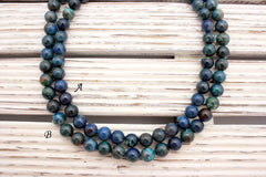 Rare and beautiful Shattuckite 10mm round beads (ETB00985)
