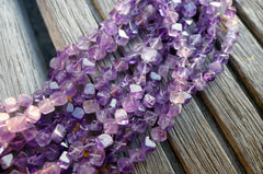 Natural Amethyst (Brazil) 3-4mm cube beads (ETB00680)