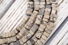 Matte Variegated Jasper cube matte beads 8-9mm (ETB01760) Unique jewelry/Vintage jewelry/Gemstone necklace
