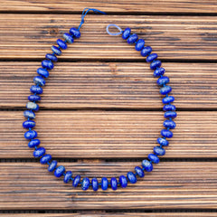 Matte Lapis Lazuli 12.5-14.5mm rondelle beads (amazing blue colour with gold sparkles) (ETB00866)
