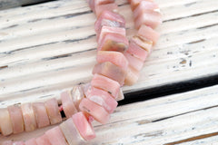 Matte Pink Opal 7-8mm cube beads  (ETB01229)