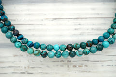 Rare and beautiful Shattuckite 6mm round beads (ETB01148)