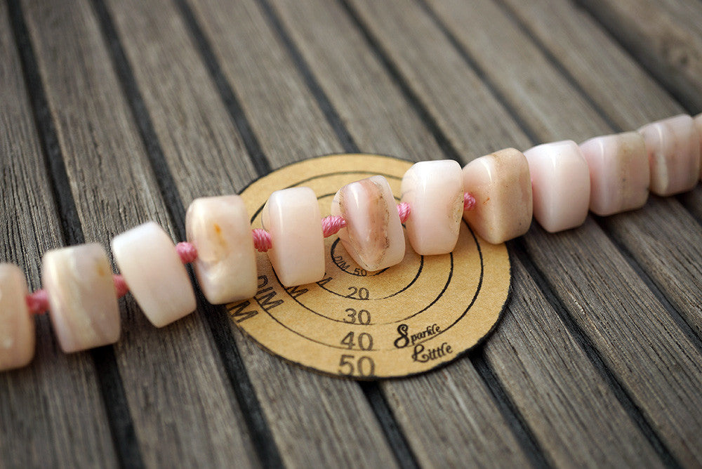 Pink Opal 7-22mm triangular prism beads (ETB00637)