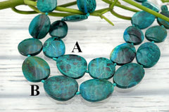 Natural Amazing Blue Peruvian Chrysocolla freeform beads (ETB01227)