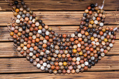 Matte Petrified Rainbow Wood from Arizona 12.5-13.5mm round beads (ETB00909)