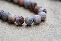 Matte Laguna Lace Agate 6.5-7mm round beads (ETB00834)