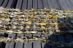 Natural Citrine Quartz (Brazil) 10-13mm tumble beads (ETB00657)