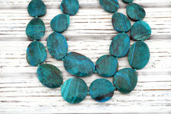 Natural Amazing Blue Peruvian Chrysocolla freeform beads (ETB01224)
