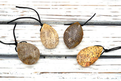 Petrified Palm Wood / Fossilized Palm Wood Teardrop pendant (ETP00113)