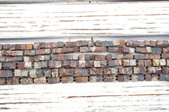 Matte Sonoran Dendrite Rhyolite 5.5-7mm cubic / cube beads (ETB01129)