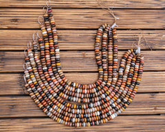 Petrified Rainbow Wood 9.5-10.5mm from Arizona rondelle beads (ETB00907)