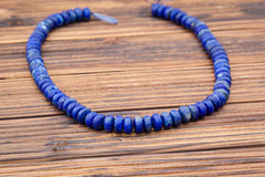 Matte Lapis Lazuli 8.5-10mm rondelle beads (amazing blue colour with gold sparkles) (ETB00867)