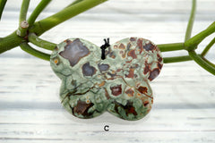 Rainforest Rhyolite butterfly pendants (ETP00278)