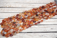 Carnelian wave oval beads 12-14mm (ETB01744) Healing crystal/Reiki healing/Healing necklace