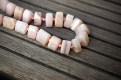 Pink Opal 7-22mm triangular prism beads (ETB00637)