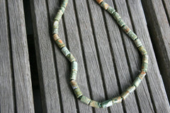 Rainforest Rhyolite 7-8mm cylinder beads (ETB00963)