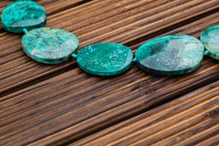 Natural Amazing Blue Peruvian Chrysocolla 24-33mm freeform beads (ETB00931)