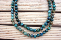 Rare and beautiful Shattuckite 10-11mm round beads (ETB00993)