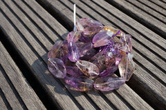Natural Ametrine quartz (Brazil) 14-17mm faceted beads (ETB00718)