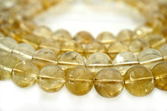 Natural Citrine Quartz 12mm round beads (ETB01186)