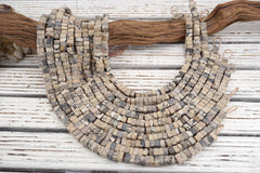 Matte Variegated Jasper cube matte beads 8-9mm (ETB01760) Unique jewelry/Vintage jewelry/Gemstone necklace