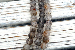 Cacoxenite Quartz 9-10mm round beads (ETB01199)