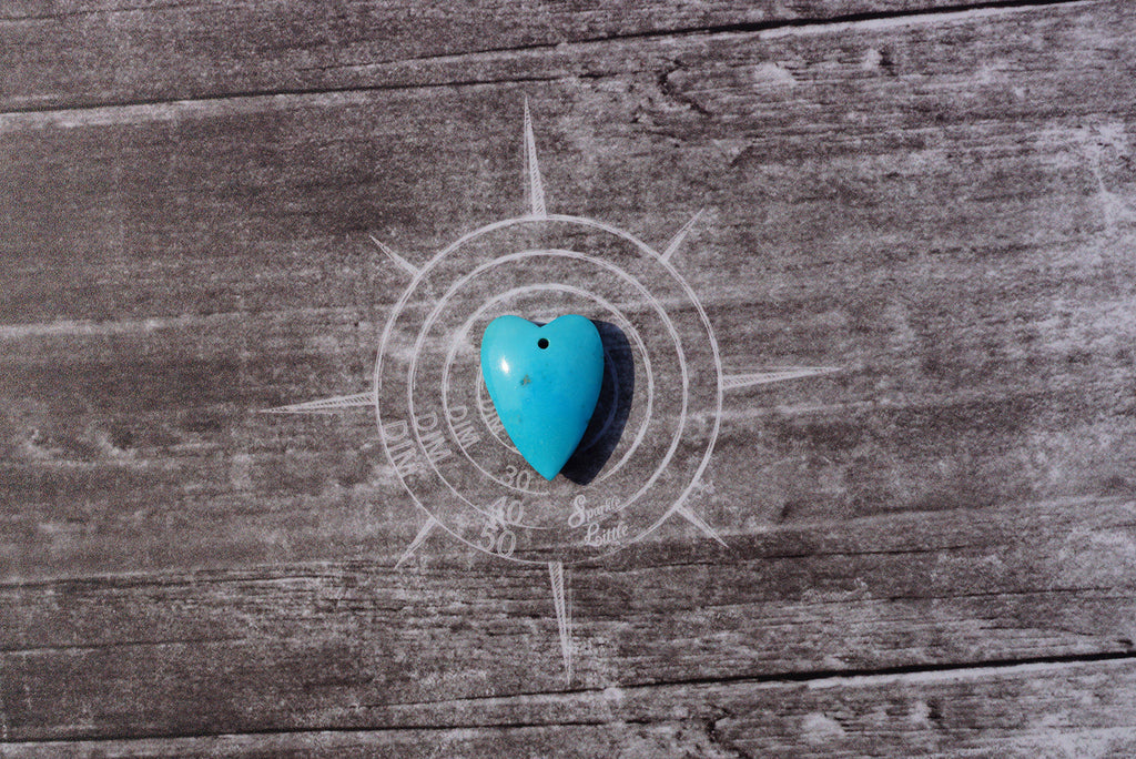 (SPL00080) Sleeping beauty turquoise small heart pendant