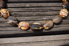 (SPL00063) Petrified Peanut Wood from Australia oval beads