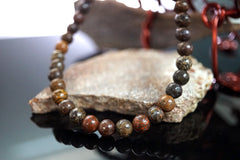 Dinosaur Bone round beads 7-7.5mm (ETB01083) Utah stone/Fossilized stone/Rarestone/Vintage jewelry/Gemstone necklace