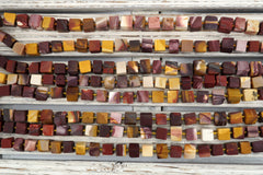 Matte Mookaite 9-10mm cubes / cubic beads (ETB00518)