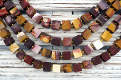 Matte Mookaite 9-10mm cubes / cubic beads (ETB00518)
