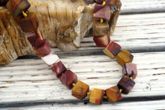 Matte Mookaite 9-10mm cubes / cubic beads (ETB00518)