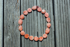 (SPL00056)  Fossilised Red Horn Coral freeform beads/necklace