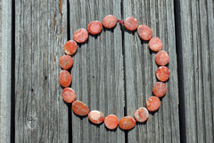 (SPL00058) Fossilised Red Horn Coral freeform beads/necklace