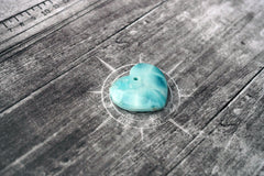 (SPL00067) Larimar large heart pendant