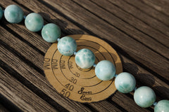 Rare Larimar 12-12.5mm round beads (ETB00800)