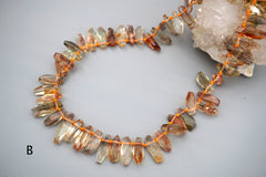 Oregon SunStone facted beads 9-21.5mm (ETB01539) Healing stone/Unique jewelry/オレゴンサンストーン