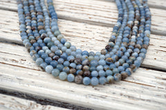 Owyhee Blue Opal round beads 6-7mm (ETB01648) Unique jewelry/Vintage jewelry/Gemstone necklace