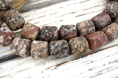 Matte Leopardskin Rhyolite 15x18mm Cylinder beads (ETB00911)