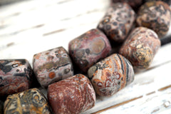 Matte Leopardskin Rhyolite 15x18mm Cylinder beads (ETB00911)