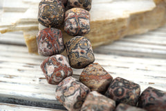 Matte Leopardskin Rhyolite 15x18mm Cylinder beads (ETB00911)