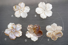 Pink Mother of Pearl / MOP 42-46mm handmade flower pendant (ETP00311)