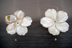 Pink Mother of Pearl / MOP 42-46mm handmade flower pendant (ETP00311)