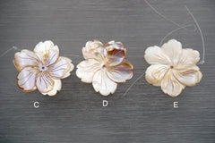 Pink Mother of Pearl / MOP 42-46mm handmade flower pendant (ETP00311)