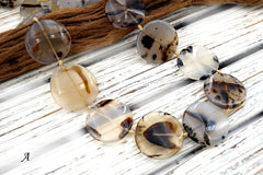 Montana Moss Agate 27-32mm round disc beads (ETB01004)