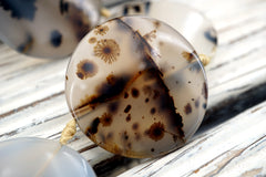 Montana Moss Agate 27-32mm round disc beads (ETB01004)